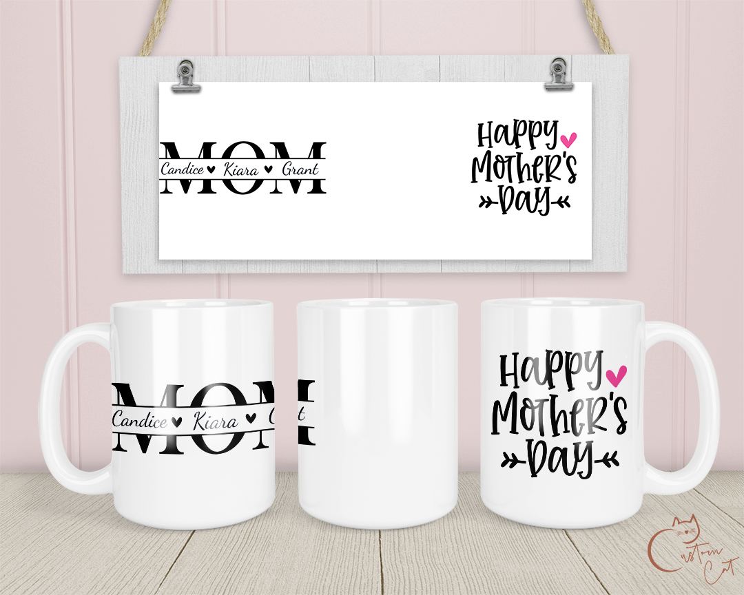 Mother's day Mug with customised names CustomCatCreations