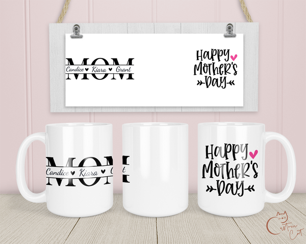 Mother's day Mug with customised names CustomCatCreations